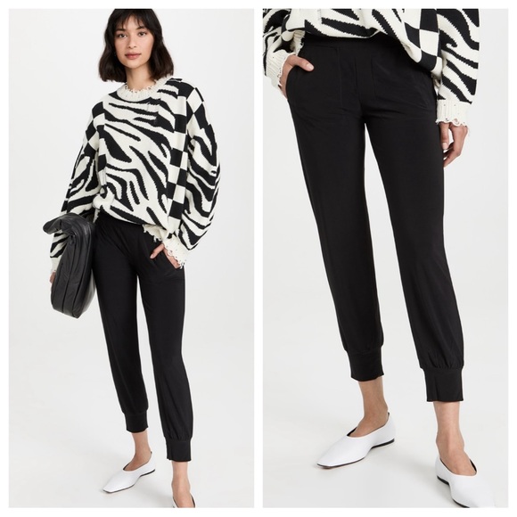 Norma Kamali Pants - Norma Kamali Boyfriend Puff Jog Pants in Black